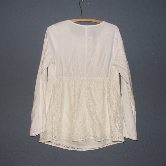 New ISABEL MATERNITY Long Sleeve Lace Babydoll Top - Picture 4 of 8